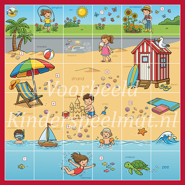 Bee Bot mat zomer Bee-Bot mat thema zomer kinderspeelmat